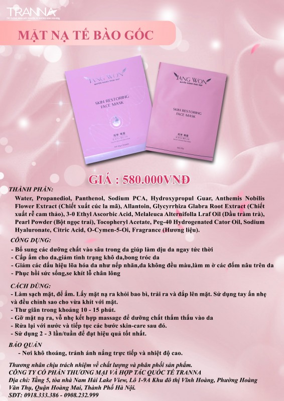 MẶT NẠ TẾ BÀO GỐC