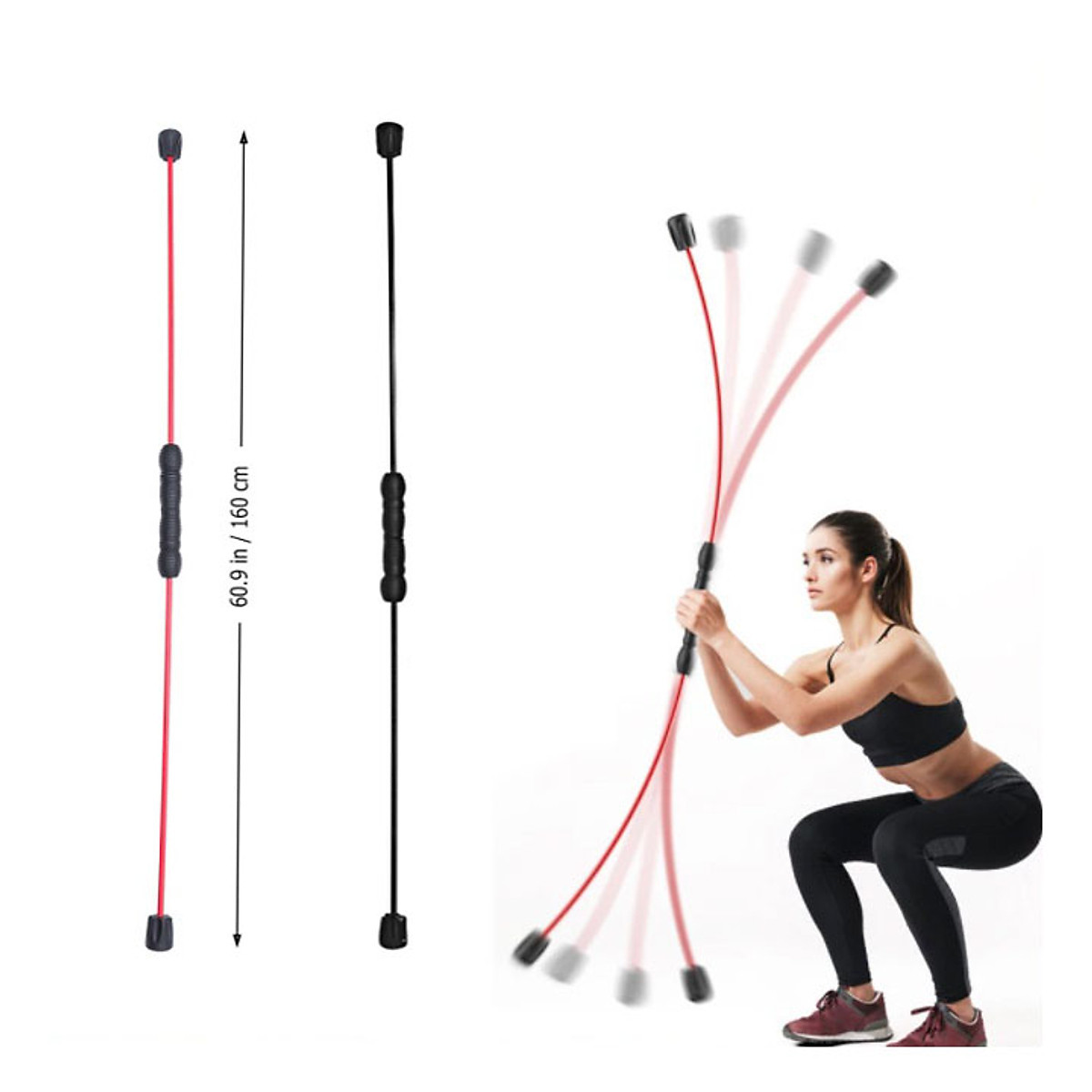 Dụng Cụ Tập Thể Dục Giảm Béo Đàn Hồi Đa Năng Tại Nhà, Thanh Rung Đàn Hồi tập gym