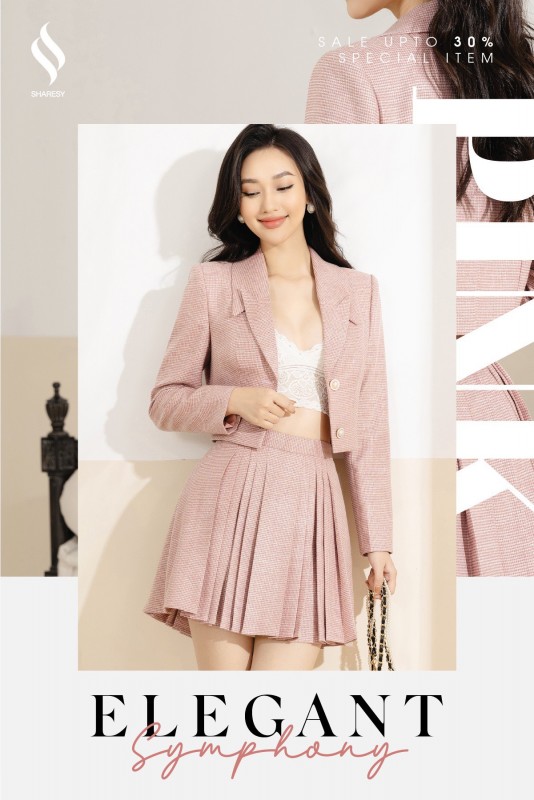 CHÂN VÁY XẾP ĐỐI XỨNG DÁNG XÒE